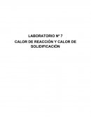 CALOR DE REACCIÓN Y CALOR DE SOLIDIFICACIÓN