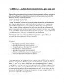 Cristo. ¿Qué dicen los jóvenes, que soy yo?