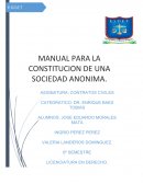 Manual para la constitucion de una sociedad anonima