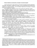 Ficha de Cátedra: La educación y el estado. Un vínculo de poder