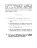 Addendum modificatorio al contrato para la prestación de servicios profesionales