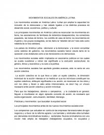 MOVIMIENTOS SOCIALES EN AMÉRICA LATINA. Página 1