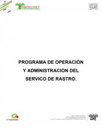 Como se da el Programa operativo del rastro 2016. Página 1