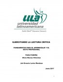 EJERCITANDO LA LECTURA CRITICA FUNDAMENTOS PARA EL APRENDIZAJE Y EL ÉXITO PROFESIONAL FACILITADORA