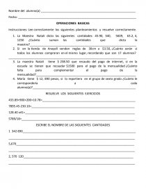 Operaciones basicas de matematicas. Página 1