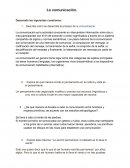 La comunicación. Desarrolla las siguientes cuestiones