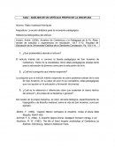 ANÁLISIS DE UN ARTÍCULO PROPIO DE LA DISCIPLINA