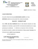 ASUNTO: CONSTANCIA DE TRABAJO