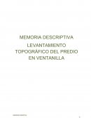 LEVANTAMIENTO TOPOGRÁFICO DEL PREDIO EN VENTANILLA