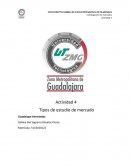 El alumno logra identificar las características de los diferentes tipos de estudios de mercado: Estudios base, ad-hoc, publicitarios, de concepto (producto), factibilidad