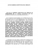 ACTA DE LA ASAMBLEA CONSTITUTIVA DEL SINDICATO DE TRABAJADORES DE: LA EMPRESA DENOMINADA GAS DEL ATLÁNTICO AL SERVICIO DE LA DISTRIBUCIÓN DE GAS L.P.