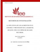 La influencia de los alimentos en el control de la diabetes infantil tipo 2 en ninos de escasos recursos