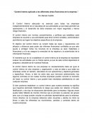 Control Interno aplicado a las diferentes áreas financieras de la empresa