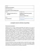 Reflexión. Investigación sobre los ambientes de aprendizaje