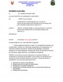 INFORME SOBRE LA REALIZACION DEL TALLER DE EDUCACION SANITARIA