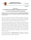 ELEMENTOS PARA EL TRABAJO Y ORGANIZACIÓN EN LA ESCUELA