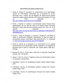 Programa de Educación en Salud para la prevención y control de la Leishmaniasis Visceral en la comunidad de Cogollal Parroquia San Casimiro del Estado Aragua 2017. Página 16