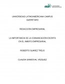 LA GRAN LA IMPORTANCIA DE LA COMUNICACIÓN ESCRITA EN EL ÁMBITO EMPRESARIAL