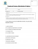 Prueba de fuerza y movimiento 4º básico