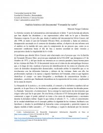 Latinoamérica actual Análisis histórico del documental “Fernando ha vuelto”. Página 1