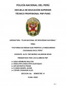 CUALES SON LOS NUEVOS FACTORES DE RIESGO QUE PROPICIA LA INSEGURIDAD CIUDADANA EN EL PERÚ