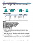 Práctica de laboratorio: configuración de los parámetros básicos del router con CCP