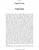English Essay - A Bad Travel