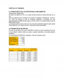 FINANZAS. PRESUPUESTO DE LAS ESTRATEGIAS A IMPLEMENTAR