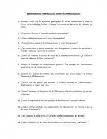 PREGUNTAS GUÍA PRIMER PARCIAL MARKETING FARMACÉUTICO. Página 1