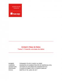 Tarea: Creando una base de datos. Página 1