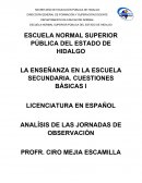 LA ENSEÑANZA EN LA ESCUELA SECUNDARIA. CUESTIONES BÁSICAS