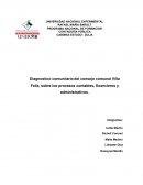 Diagnostico comunitario del consejo comunal Villa Feliz, sobre los procesos contables, financieros y administrativos