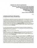 Solicitud de orden de aprehensión