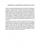 FUNDAMENTO DE LA SUSPENSIÓN DE LOS DERECHOS DE LOS REOS