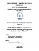 Proyecto de Trabajo de Investigación en Ingeniería Industrial