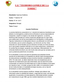 Ensayo Anemia Falciforme. Página 1