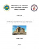 INFORME DE LA EXPOSICION ACERCA DE: LA GRECIA CLASICA