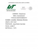 Mantenimiento: definido como el conjunto de operaciones para que un equipamiento reúna las condiciones para el propósito para el que fue construido