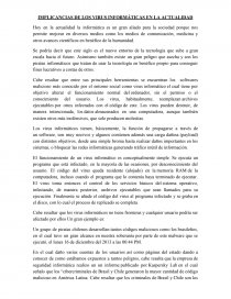 IMPLICANCIAS DE LOS VIRUS INFORMÁTICAS EN LA ACTUALIDAD. Página 1