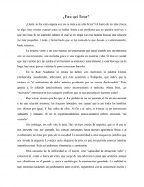 Ensayo de el ¿Para que llorar?. Página 1