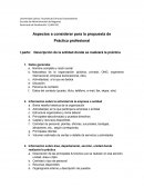 Aspectos a considerar para la propuesta de Práctica profesional