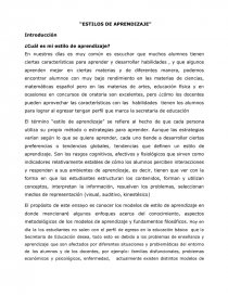 ESTILOS DE APRENDIZAJE ¿Cuál es mi estilo de aprendizaje?. Página 1