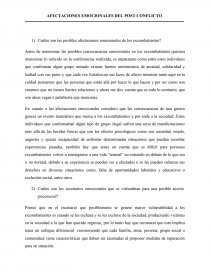 AFECTACIONES EMOCIONALES DEL POST CONFLICTO. Página 1