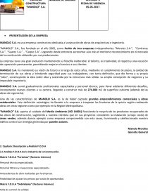 EMPRESA CONSTRUCTURA “MANOLO” S.A.. Página 1