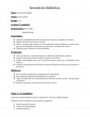 Secuencia didáctica. Área: practicas del lenguaje