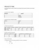 PROYECTO FINAL UNA EMPRESA DESEA LLEVAR EL CONTROL DE SUS PRODUCTOS EN ALMACEN. EN BASE A SUS ENTRADAS Y SALIDAS
