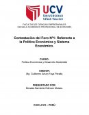 Contestación del Foro Nº1: Referente a la Política Económica y Sistema Económico