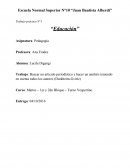 Buscar un articulo periodístico y hacer un análisis teniendo en cuenta todos los autores (Durkheim-Gvirtz)