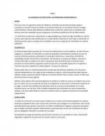 LA VIOLENCIA EN COSTA RICA, UN PROBLEMA EN DESARROLLO. Página 1