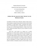 Análisis crítico del conjunto de relatos “Itinerario” de Lilia Meléndez de Nucette